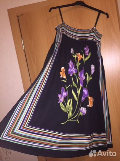 Платье сарафан с ирисами