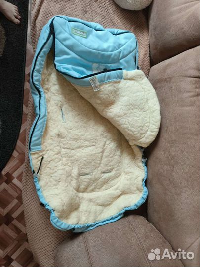 Меховой конверт в коляску овчина