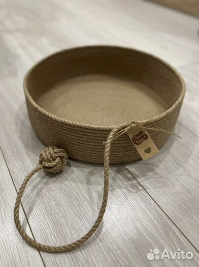 Лежак для кошки питомца из джута когтеточка