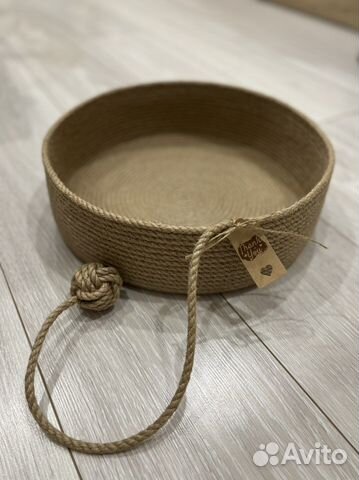 Лежак для кошки питомца из джута когтеточка