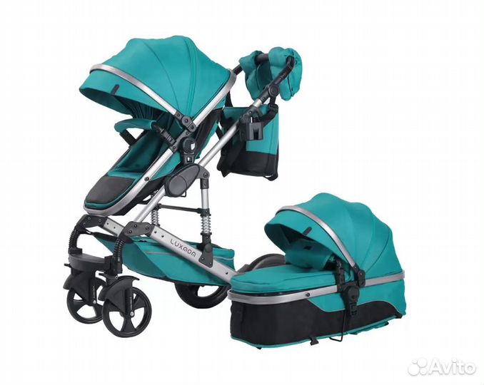 Коляска трансформер Luxmom 558 (2в1), изумрудный