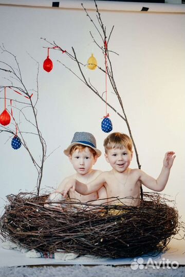 Гнездо из веток, реквизит для фотосессии, фотозона