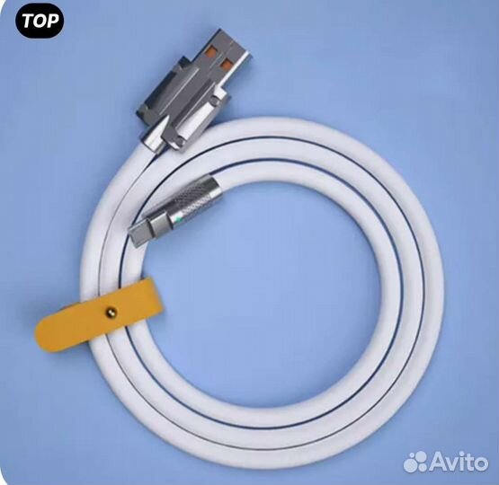 Кабель USB tape-C жидкий силикон, 120W