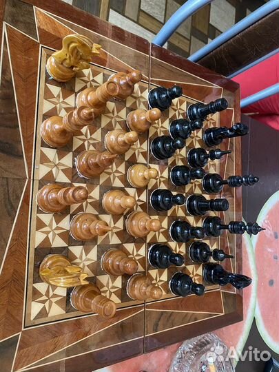 Шахматы ручной работы, игровое поле 32на32