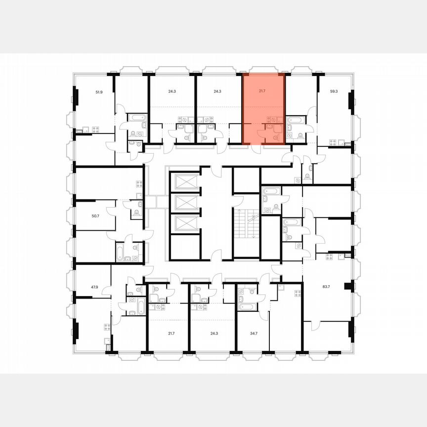 Квартира-студия, 21,7 м², 13/20 эт.