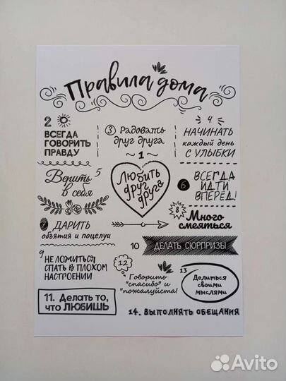 Магнит мотиватор Правила дома