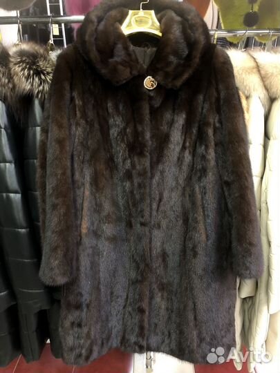 Шуба норковая с капюшоном