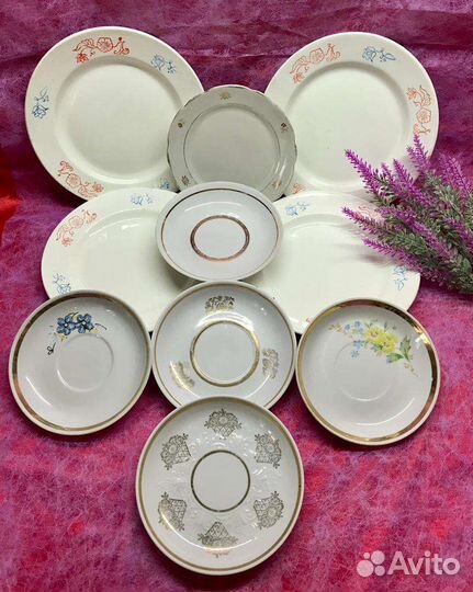 Пакетом 11 шт тарелки/блюдца СССР цена за все