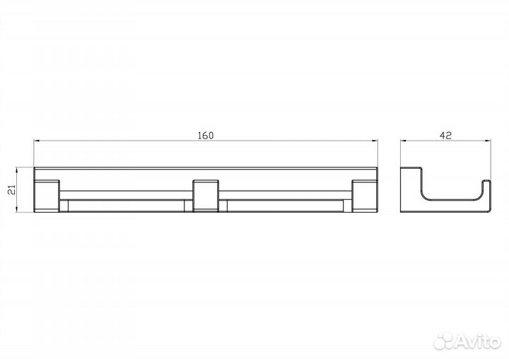 Вешалка Wonzon & Woghand WW-9135-BL с 3 крючками, черный
