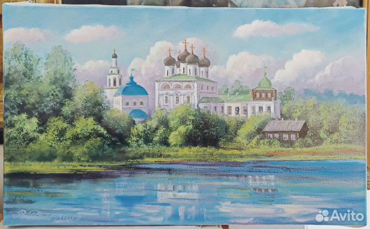 Картин старая вятка Трифонов монастырь холст масло