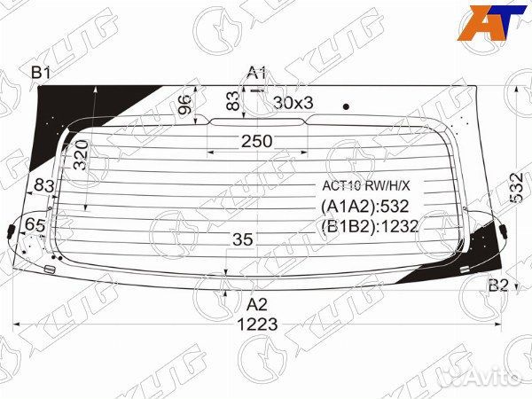 Стекло заднее toyota OPA