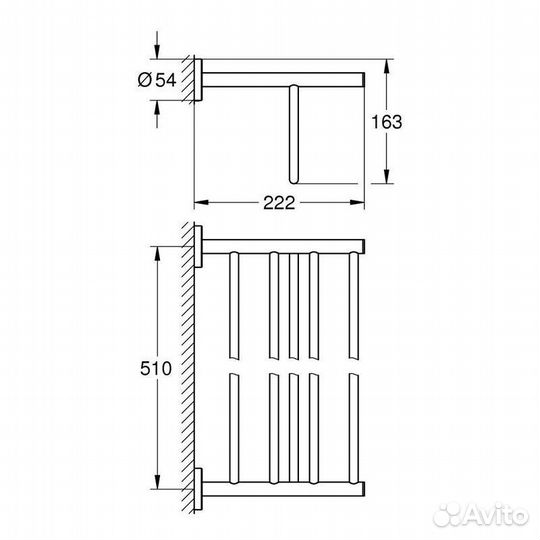 Полка для полотенец Grohe BauCosmopolitan 510 мм