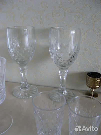Фужеры, рюмки, хрустальный рог.Хрусталь СССР