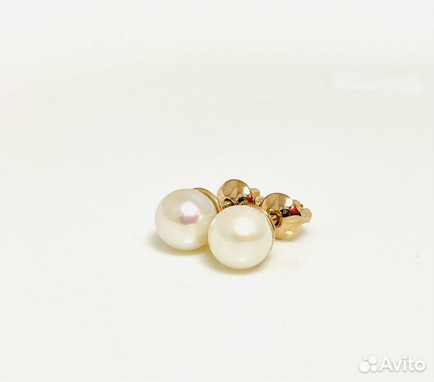 Золотые серьги с жемчугом