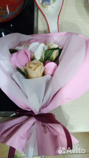 Цветочки из мыла, подарок