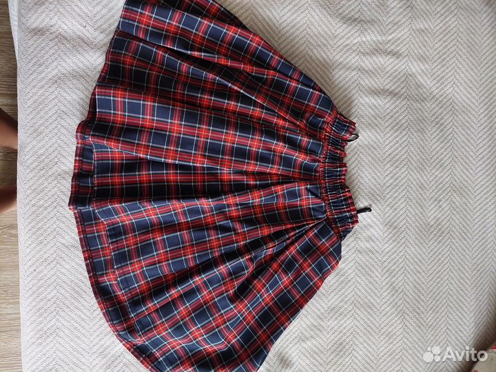 Юбка школьная в клетку 140