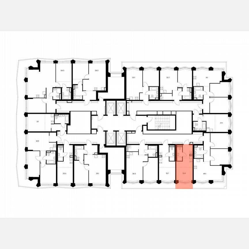 Квартира-студия, 19,8 м², 25/31 эт.