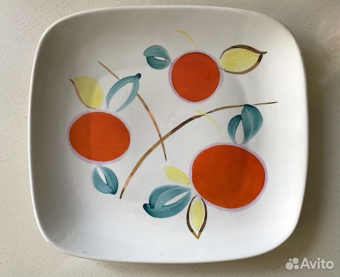 Блюдо Дулево СССР 60-е г. Ручная авторская роспись