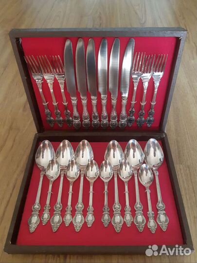 Мельхиоровый столовый набор 