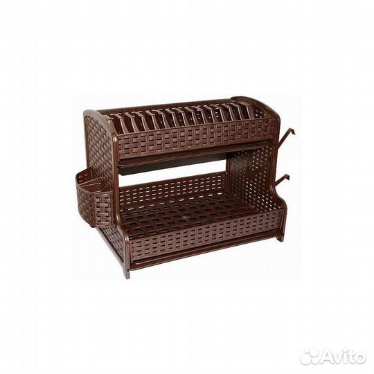 Сушилка для посуды 2-х ярус. 290x510x320 мм коричн