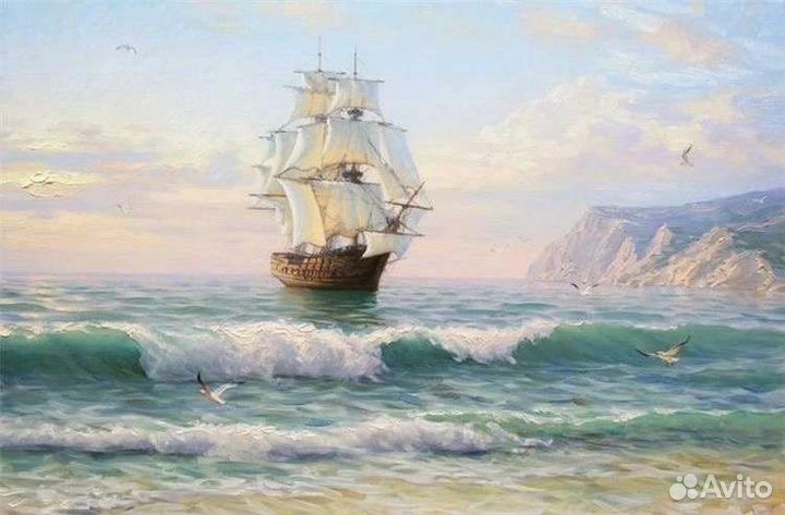 Картина корабль,парусник,море