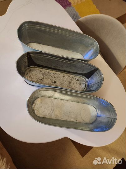 Кашпо для цветов, мелалл, цена за 3 шт