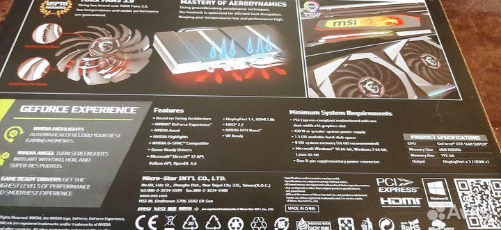 Видеокарта MSI GeForce GTX 1660 super 6 гб