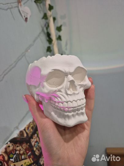 Череп статуэтка для дома из гипса