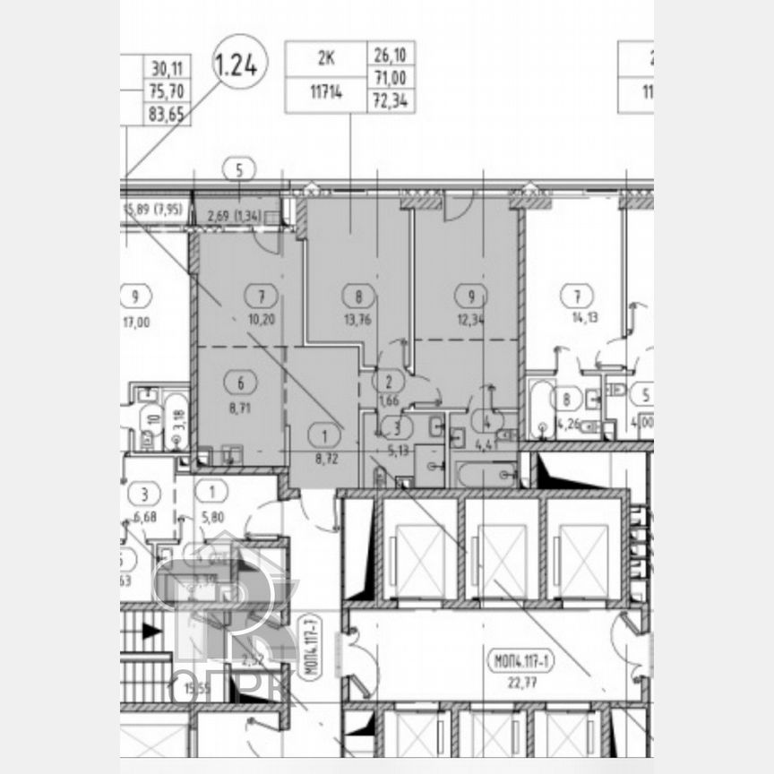 2-к. квартира, 72,3 м², 17/55 эт.