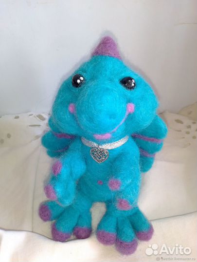 Дракон Незабудка подарок валяный из шерсти