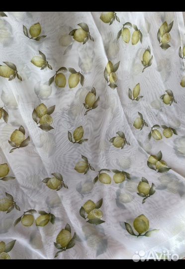 Тюль с лимонами (вуаль)