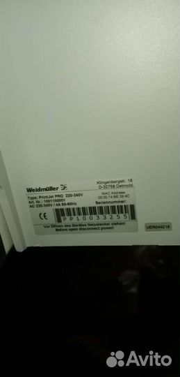 Принтер для маркировки шильдика Weidmuller Jet adv