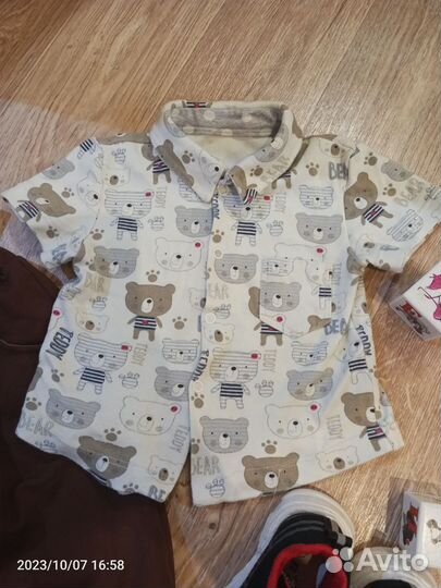 Рубашка и брючки +обувь 21р