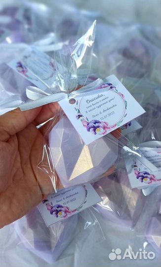 Свадебные подарки гостям, бонбоньерки из мыла