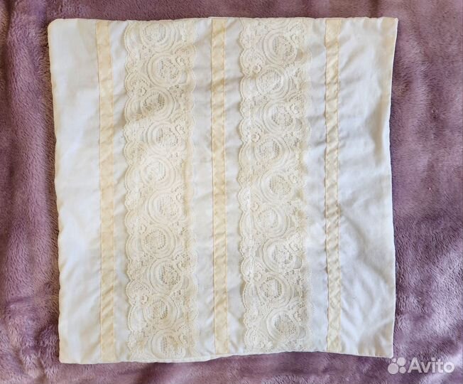 Наволочка СССР белая с кружевом