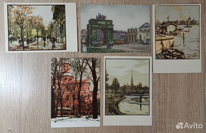 Ленинград в работах разных художников, 14 открыток