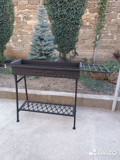 Мангал 3мм с полкой высокий,усиленная жаровня