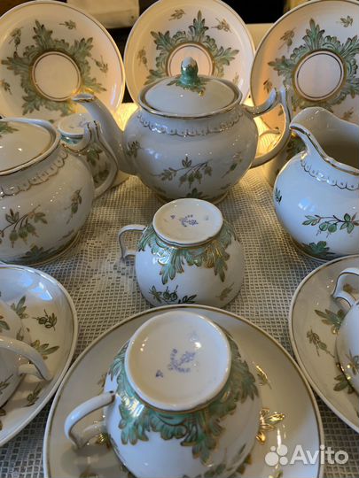 Сервизы чайные Зеленый барбарис. Золотая лента