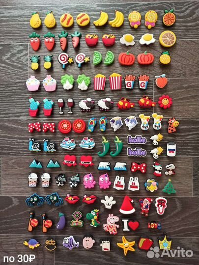 Джибитсы для кроксов - вкусняшки, буквы и другое