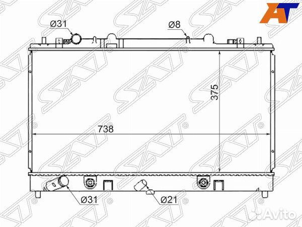 Радиатор mazda 6, mazda 6/atenza GG##/GY## 02-07, mazda atenza