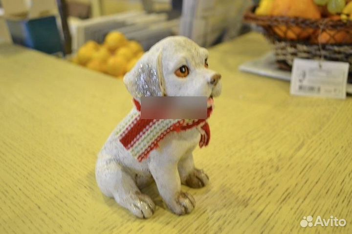 224814 Статуэтка Авторская работа Собака в шарфе