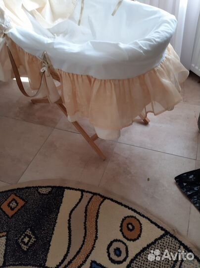 Детская люлька колыбель плетеная Италия