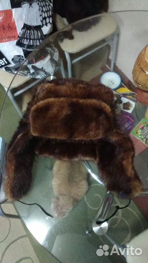 Шапка ушанка норковая коричневая