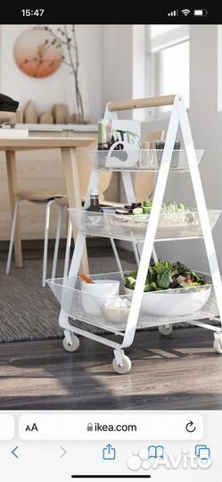 Тележка на колесиках IKEA, новая