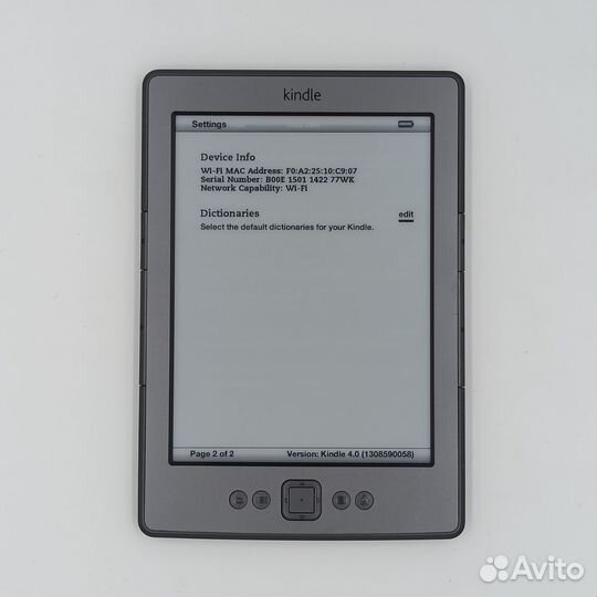 Электронная книга Amazon Kindle 4