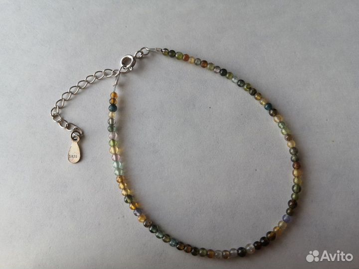 Браслет с турмалином, серебро 925