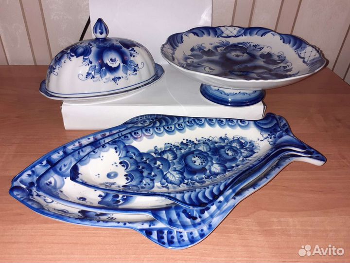 Гжель посуда разная новая