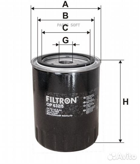 Filtron OP632/5 Фильтр масл.hyundai accent II, ela