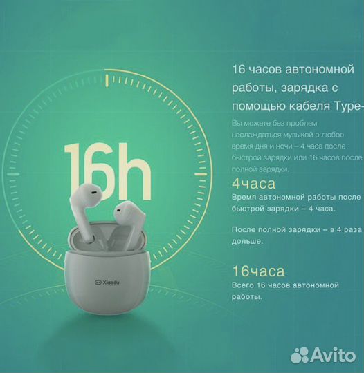 Беспроводные наушники Xiaodu Du Smart Buds новые