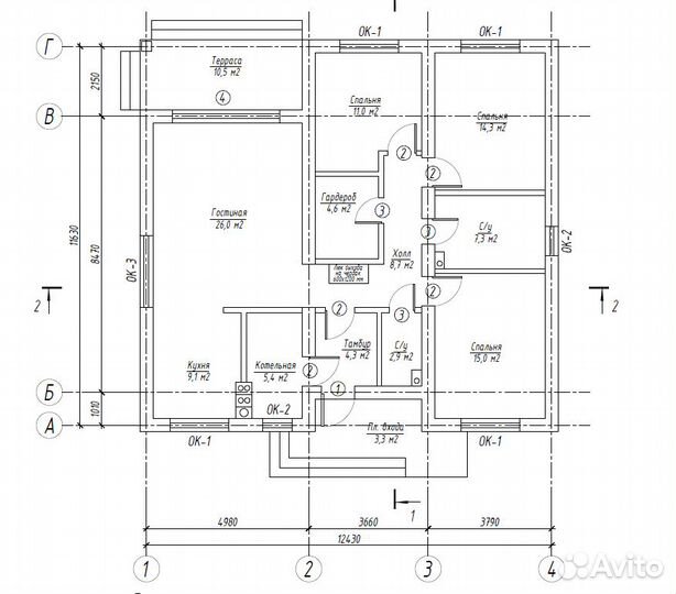 Проект одноэтажного дома улучшенный Z273